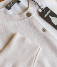 Load the image into the gallery viewer, Esisto Kaschmir Strickjacke Rundhalsausschnitt Langarm