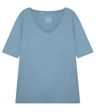 Load the image into the gallery viewer, The Shirt Project Organic cotton-modal-mix shirt V-neck half-sleeve