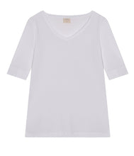 Load the image into the gallery viewer, The Shirt Project Organic cotton-modal-mix shirt V-neck half-sleeve