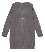 Load the image into the gallery viewer, engage recycled Kaschmir Strick Mantel mit Kapuze
