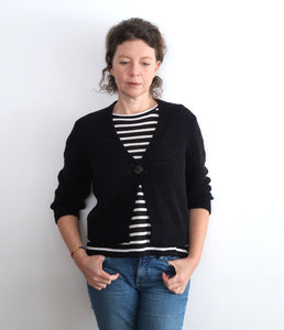 Esisto Leinen-Viskose-Mix Strick Pullover Rundhalsausschnitt Kurzarm
