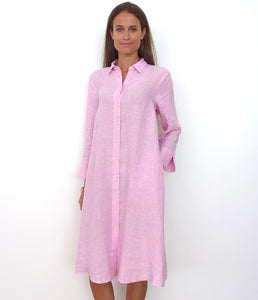 0039Italy linen dress Lina 3/4 sleeve