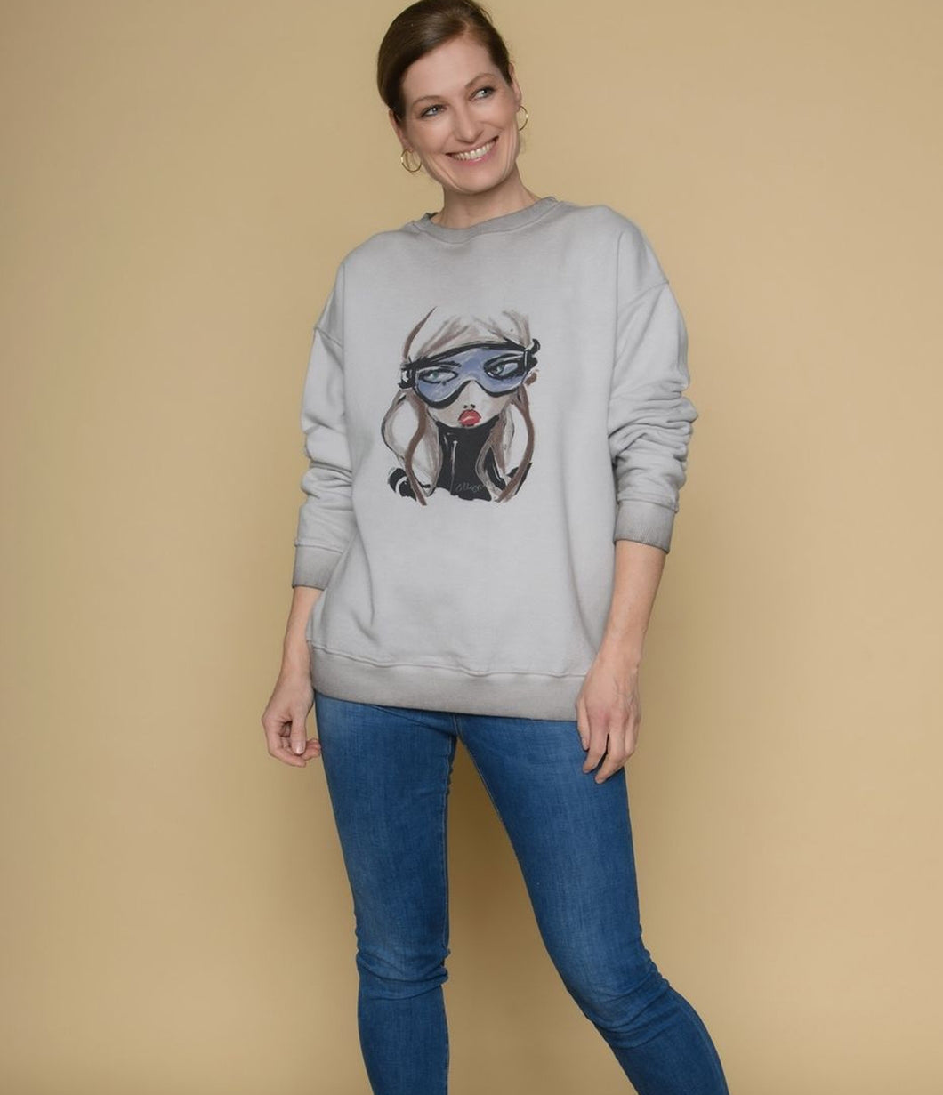 Railin cotton blend jumper Art Edition Lilli Grill round neck long sleeve
