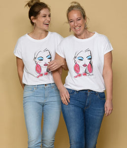Railin Baumwoll T-Shirt Art Edition Lilli Grill Rundhalsausschnitt Kurzarm
