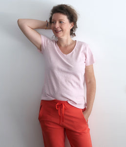 The Shirt Project Organic Baumwoll Shirt V-Ausschnitt Kurzarm