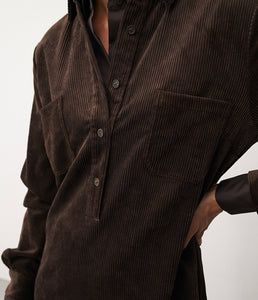 0039Italy Corduroy shirt dress Marisa