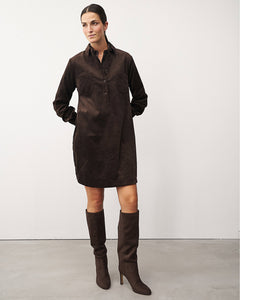 0039Italy Corduroy shirt dress Marisa