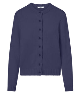 0039Italy cashmere-wool blend cardigan Giulia round neckline
