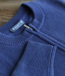Esisto Kaschmir Strickjacke Zip Rundhalsausschnitt Langarm