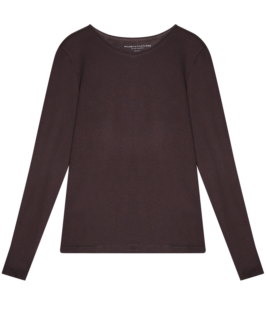 Majestic Filatures cotton-cashmere shirt round neck long sleeve