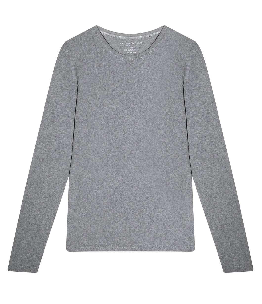 Majestic Filatures cotton-cashmere shirt round neck long sleeve