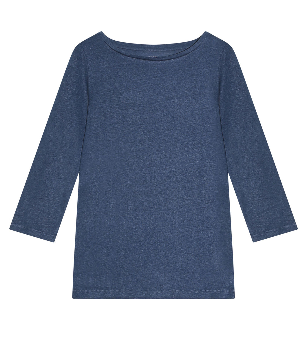 Majestic Filatures linen mix shirt boat neck