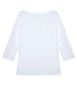 Majestic Filatures linen mix shirt boat neck
