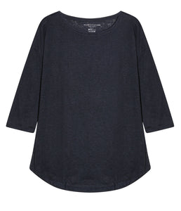 Majestic Filatures linen mix shirt boat neckline wide shape