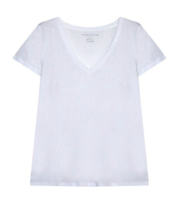 Majestic Filatures linen mix shirt V-neck short sleeve