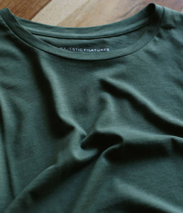 Majestic Filatures Shirt Lyocell Cotton Mix Shirt Crew Neck Short Sleeve