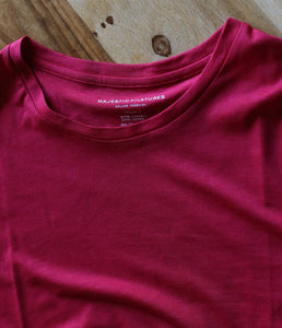 Majestic Filatures Shirt Lyocell Cotton Mix Shirt Crew Neck Short Sleeve