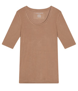 Majestic Filatures Viskose-Mix Shirt Rundhals Halbarm