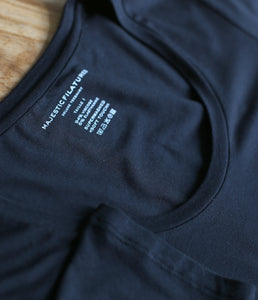 Majestic Filatures Viskose-Mix Shirt Rundhals Halbarm