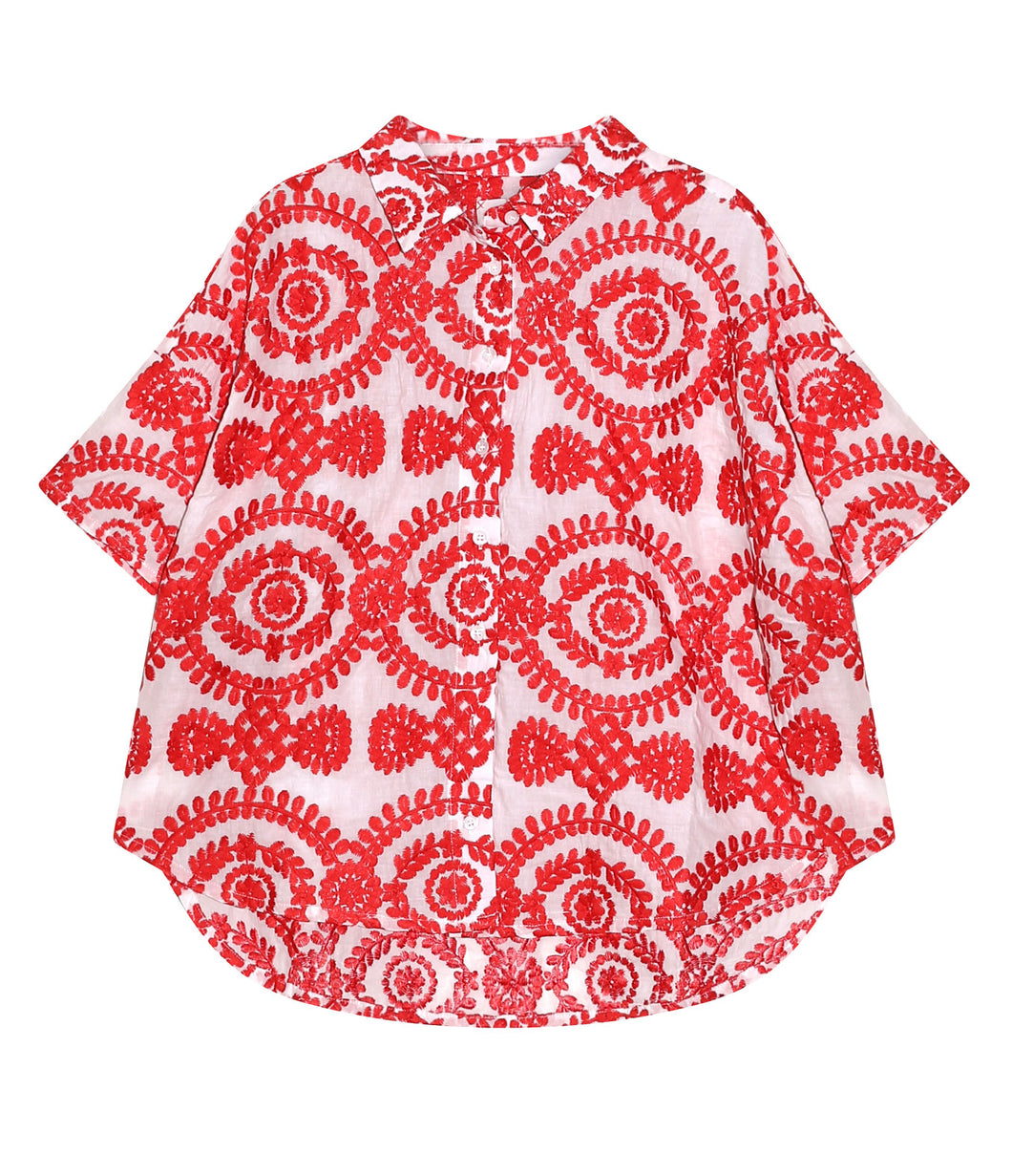 The Shirt Project Baumwoll Bluse Bestickt