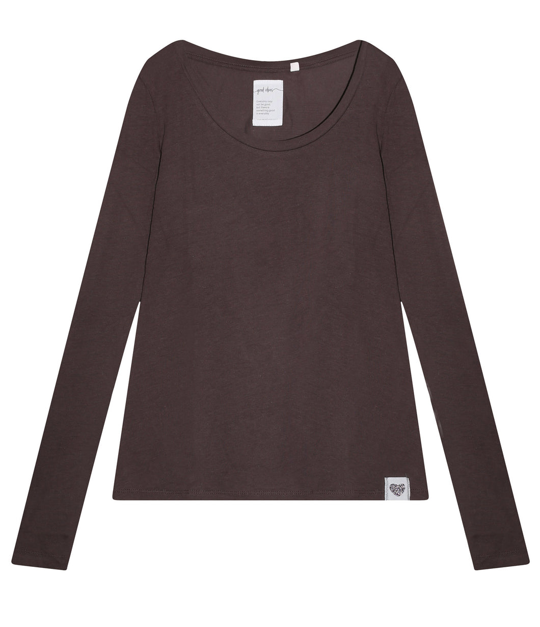 The Shirt Project Baumwoll-Modal Unterzieh Shirt tiefer Rundhals Langarm