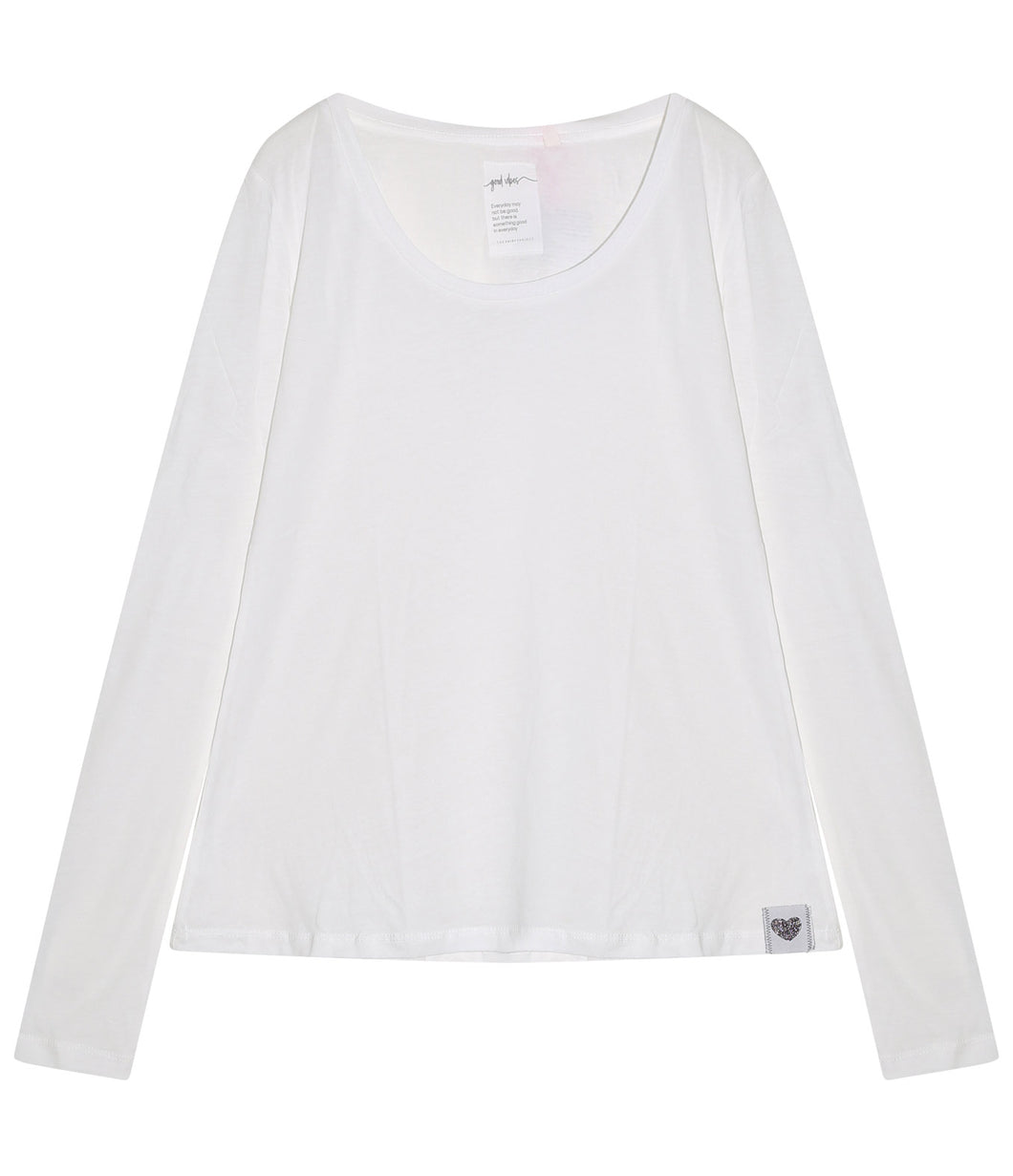 The Shirt Project Baumwoll-Modal Unterzieh Shirt tiefer Rundhals Langarm