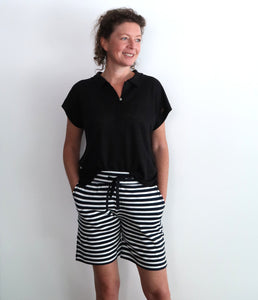 The Shirt Project Bio Baumwoll Streifen Sweat Short