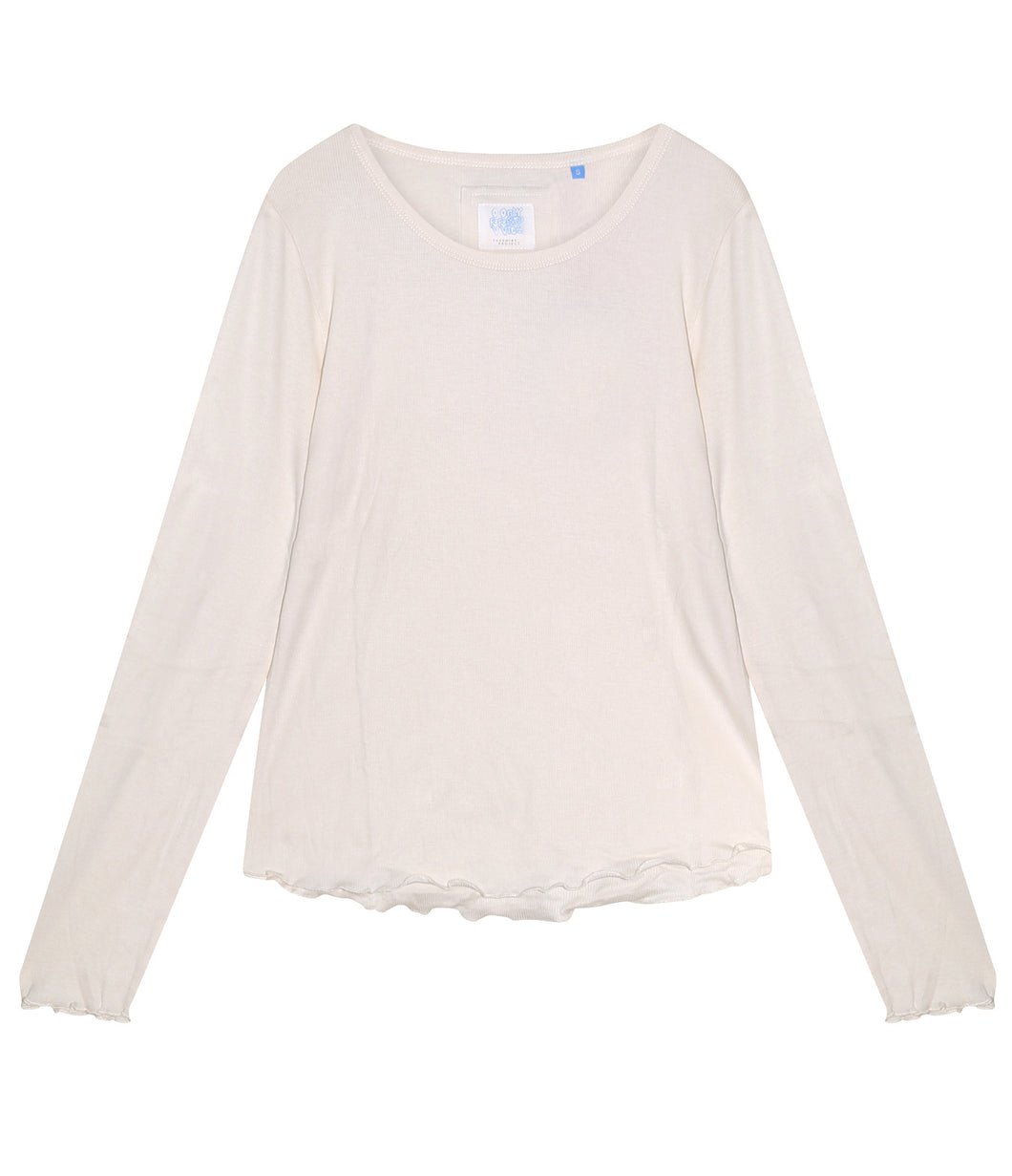 The Shirt Project Lyocell-Baumwoll-Mix Rippen Shirt Rundhalsausschnitt Langarm