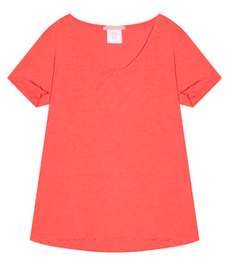 The Shirt Project Organic Baumwoll Shirt V-Ausschnitt Kurzarm