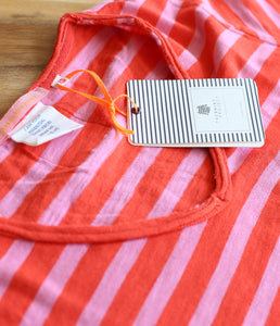 The Shirt Project Organic Baumwoll Shirt V-Ausschnitt Kurzarm Streifen