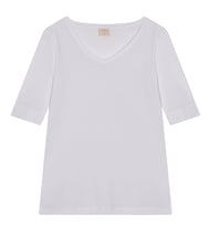 Load the image into the gallery viewer, The Shirt Project Organic cotton-modal-mix shirt V-neck half-sleeve
