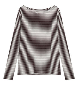 The Shirt Project Viskose-Mix Shirt Rundhalsausschnitt Langarm Streifen