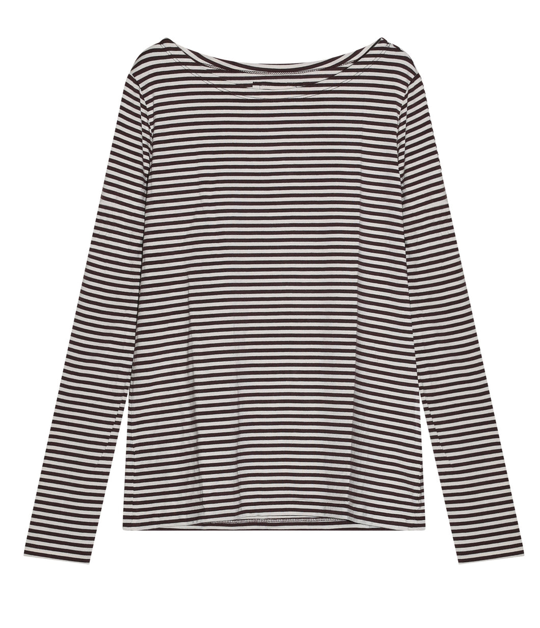 The Shirt Project Viskose-Mix Shirt Rundhalsausschnitt Langarm Streifen