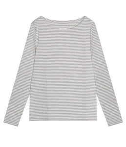 The Shirt Project Viskose-Mix Shirt Rundhalsausschnitt Langarm Streifen