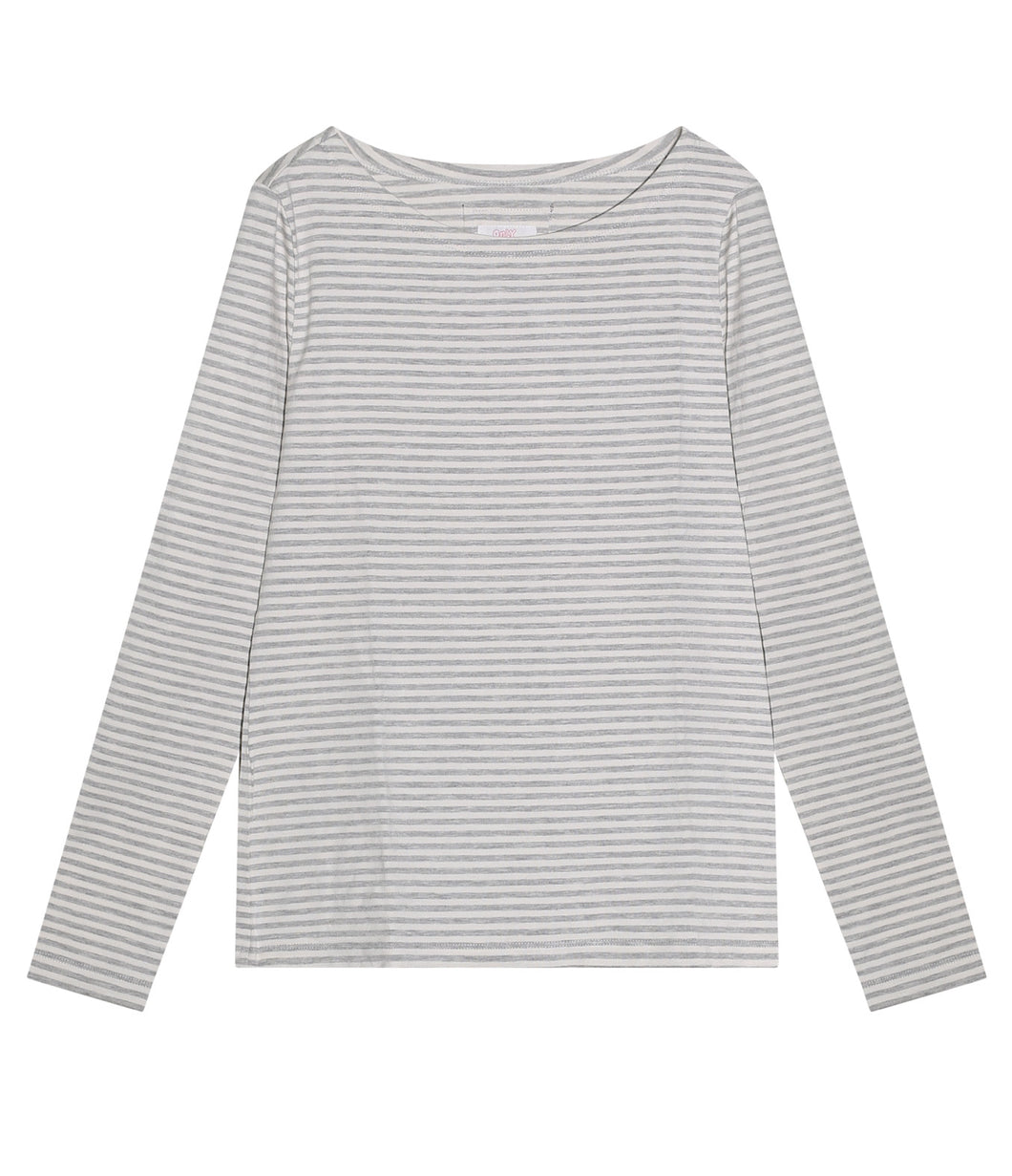 The Shirt Project Viskose-Mix Shirt Rundhalsausschnitt Langarm Streifen