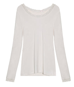 The Shirt Project Viskose-Mix Shirt mit Spitze Langarm