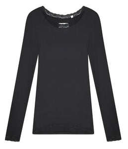 The Shirt Project Viskose-Mix Shirt mit Spitze Langarm