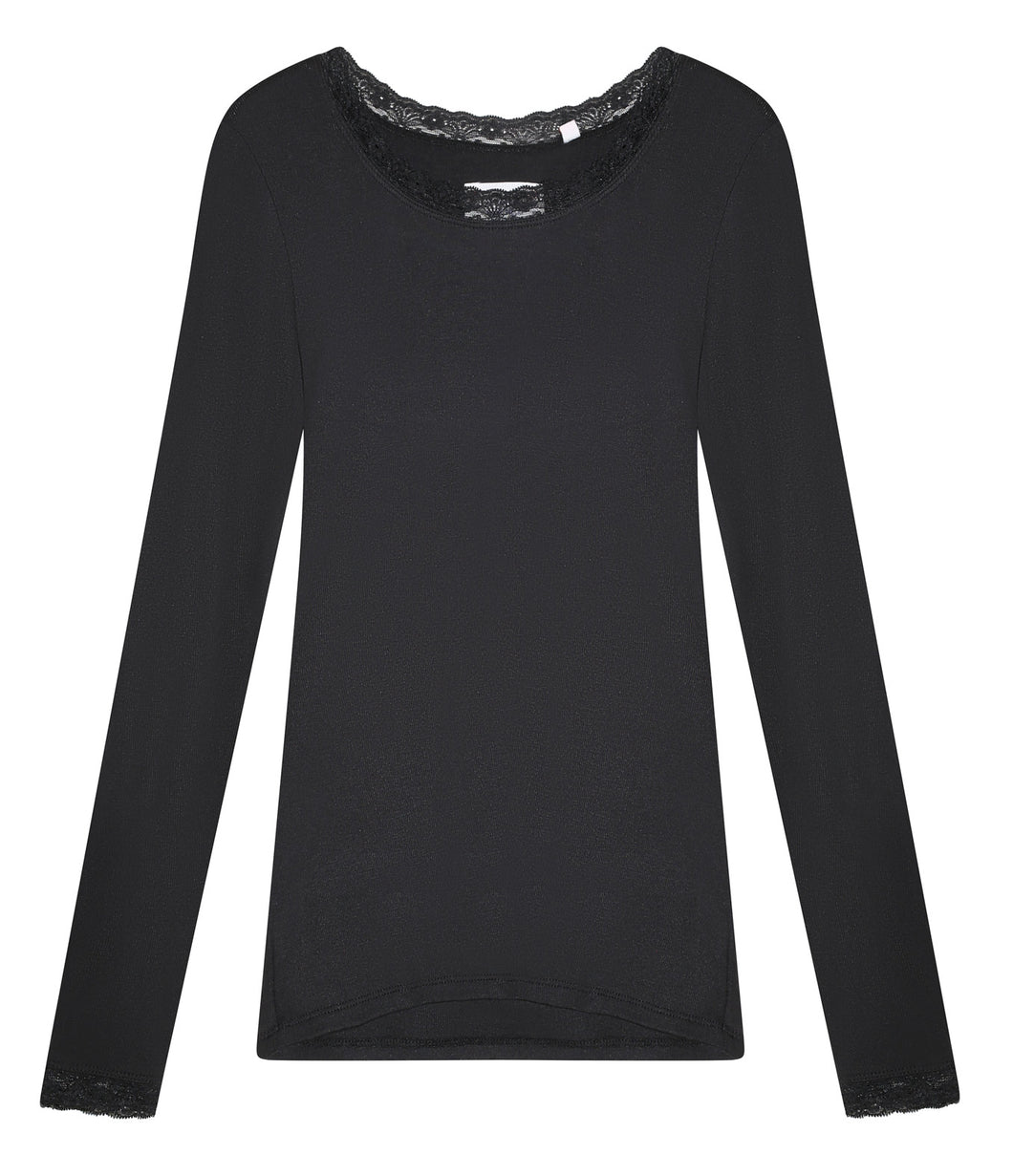 The Shirt Project Viskose-Mix Shirt mit Spitze Langarm