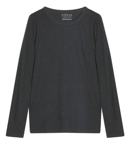 Velvet by Graham and Spencer Baumwoll Shirt Lizzie Rundhalsausschnitt Langarm