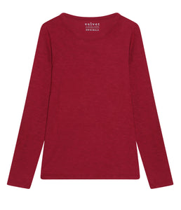 Velvet by Graham and Spencer Cotton Shirt Lizzie Crew Neck Long Sleeve