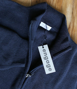 engage Herren recycled Kaschmir Pullover Zip Kragen