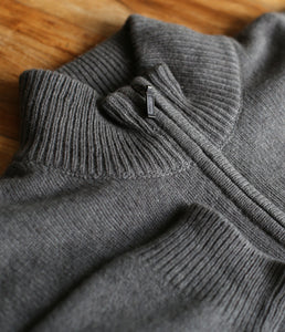 engage Herren recycled Kaschmir Pullover Zip Kragen