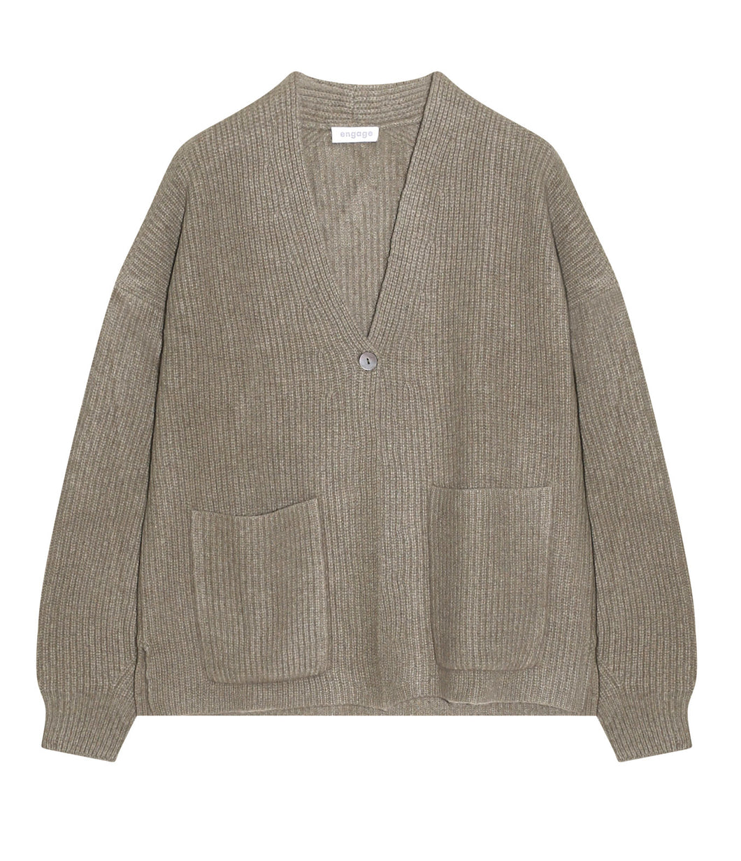 engage recycled Kaschmir Strickjacke Strukturstrick