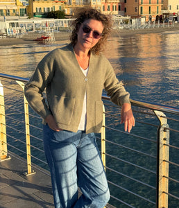 engage recycled Kaschmir Strickjacke Strukturstrick