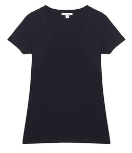 James Perse Cotton Shirt V-Neck Short Sleeve