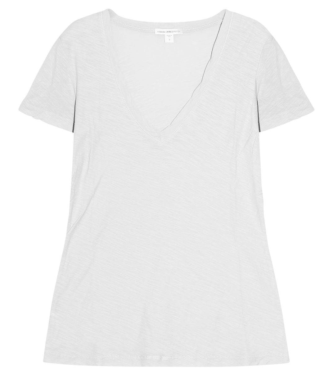 James Perse Cotton Shirt V-Neck Short Sleeve